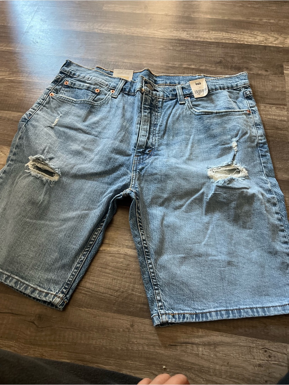 Levi's Light Blue Ripped Men's Denim Shorts